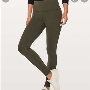Lululemon Wunder Under High Rise ( dark olive) - size 4